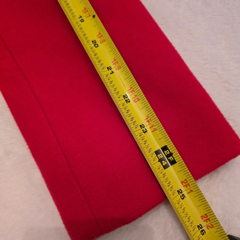 Merona Womens Red Hooded Pea Coat Jacket Zip Snap‎ Front Medium
